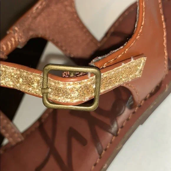 Roxy Gemma Gold Glitter Gladiator Sandals Size 6 - Picture 12 of 14